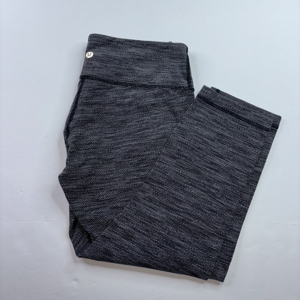 Lululemon Wunder Under Crop Leggings Size 6 Athletic Heather Gray 21"